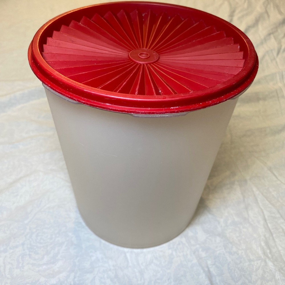 Vintage Tupperware‎ Canister 805-2 With Red Sunburst Lid 806-14 USA